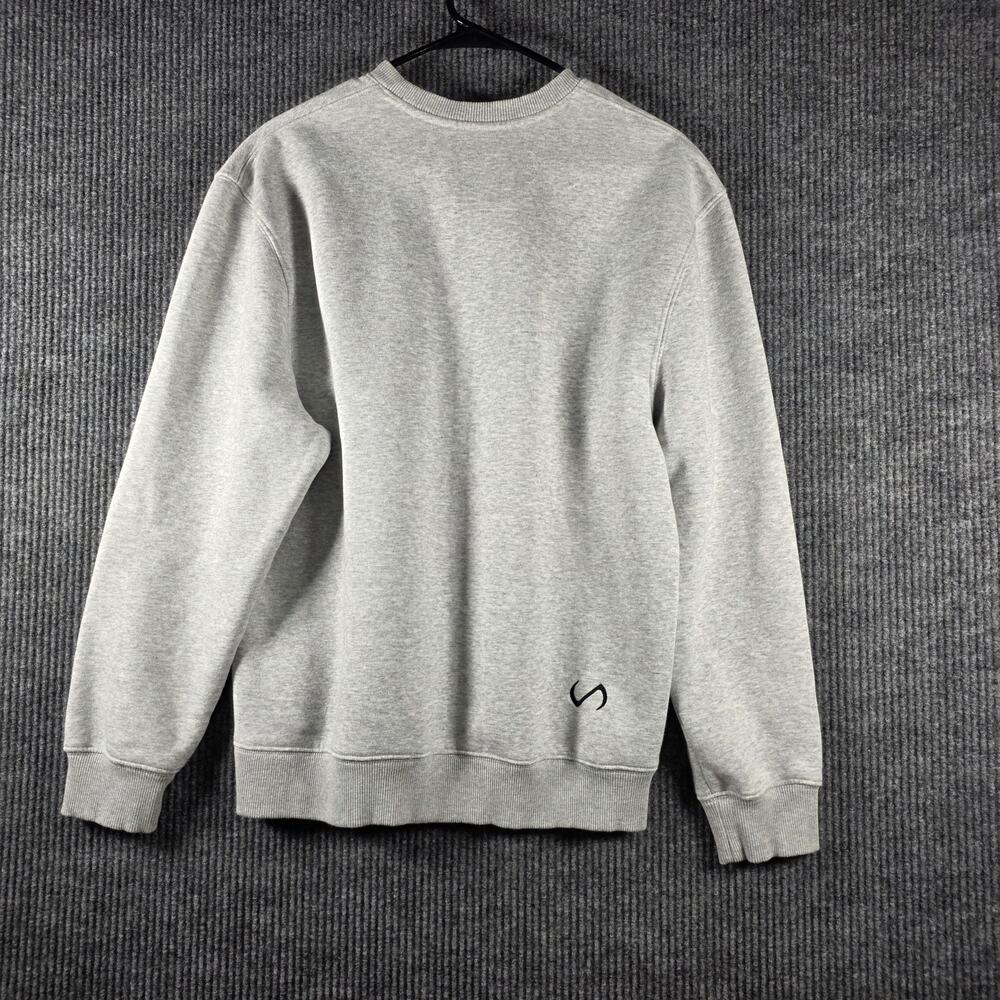 TLF Gray Crewneck Sweatshirt Small Minimal Logo Fleece Pullover - Picture 3 of 3